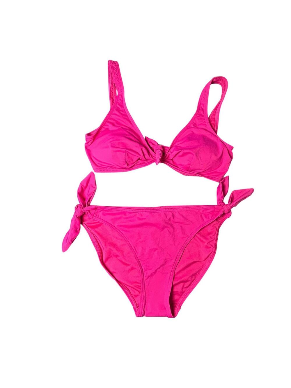 KATE SPADE rose jam pink bralette bow accent bikini swimsuit set size M New $148